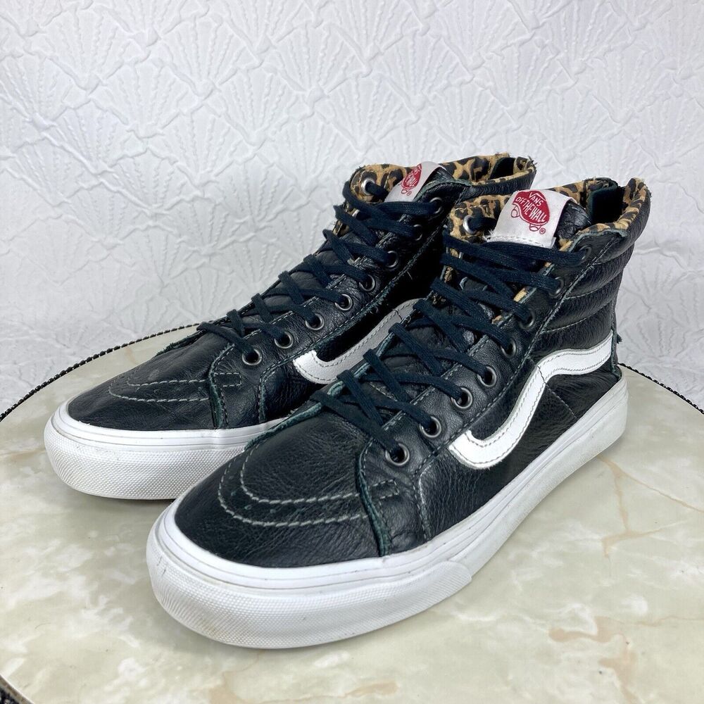 Vans Black and White Sk8-Hi Sneakers - Picture 5 of 12